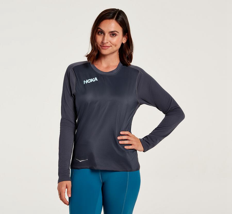 Hoka One One Wind - Women Tops - Blue,Australia LJE-314587